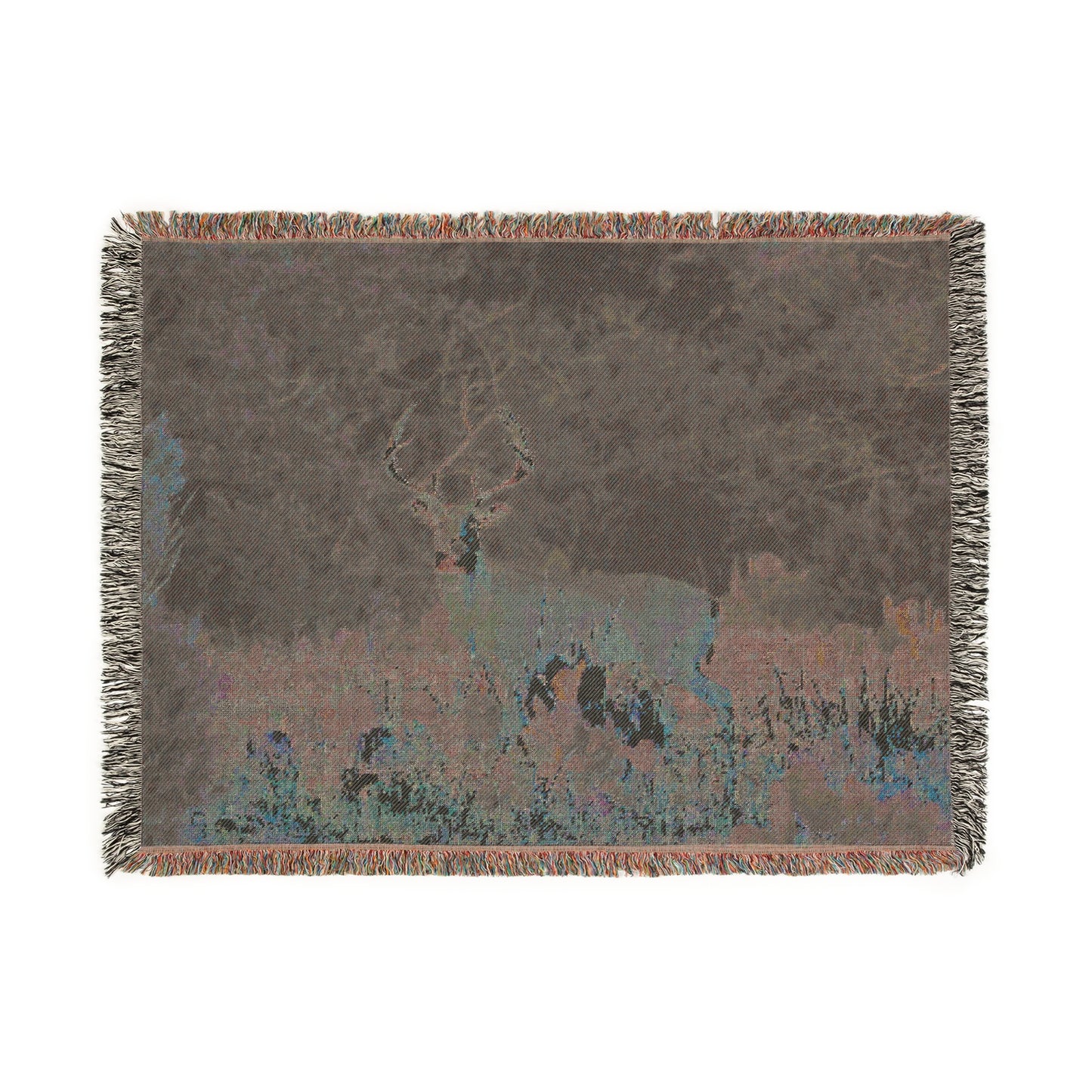 El Rancho White-Tail Buck Woven Blanket