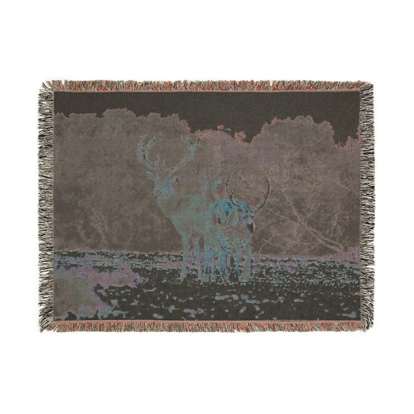 El Rancho Axis And Red Stag Woven Blanket