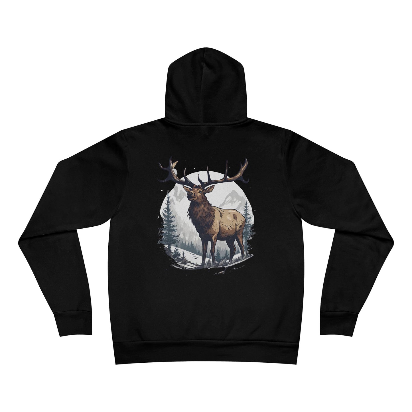 Snow Elk Detailed El Rancho Logo Unisex Garment-Dyed Hoodie