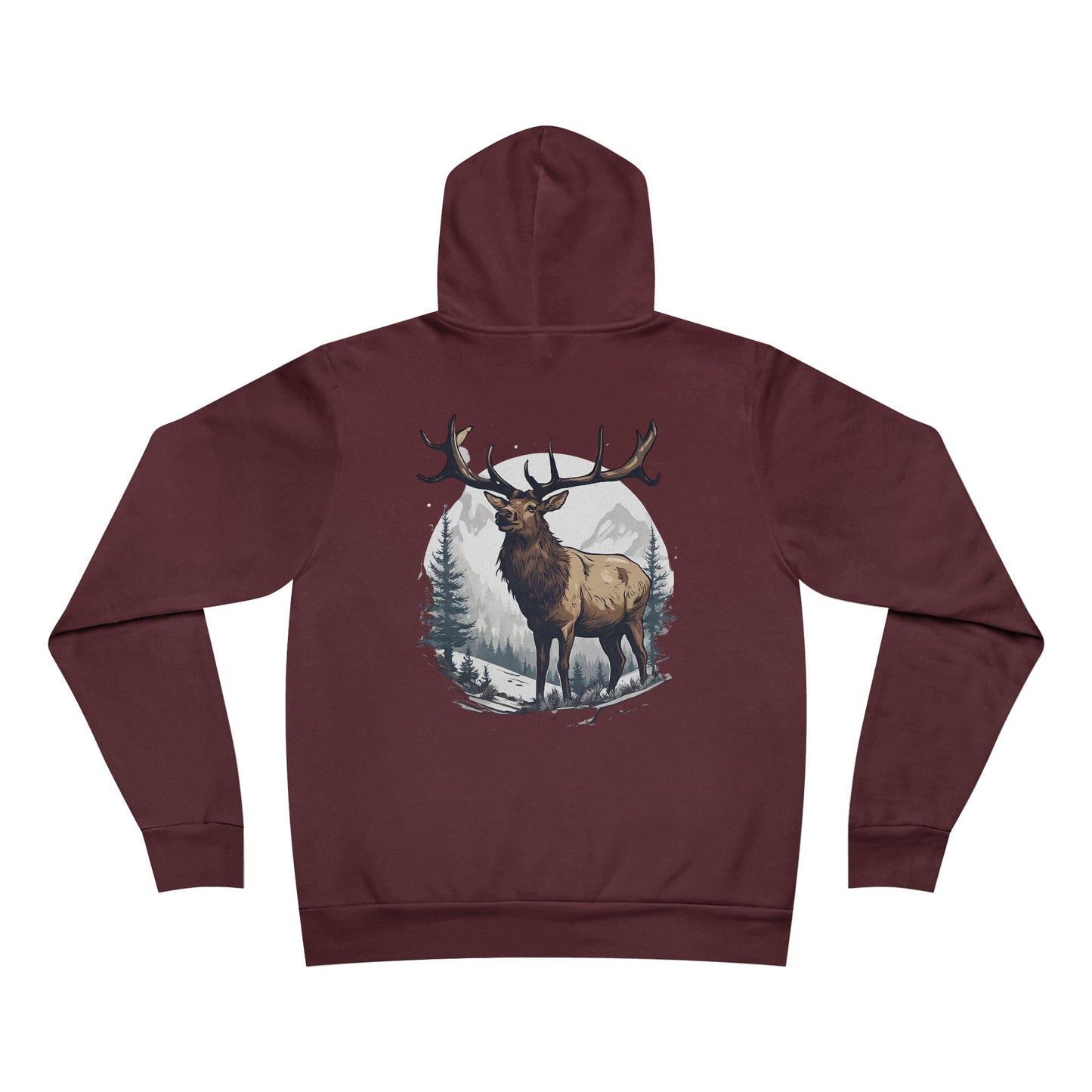 Snow Elk Detailed El Rancho Logo Unisex Garment-Dyed Hoodie