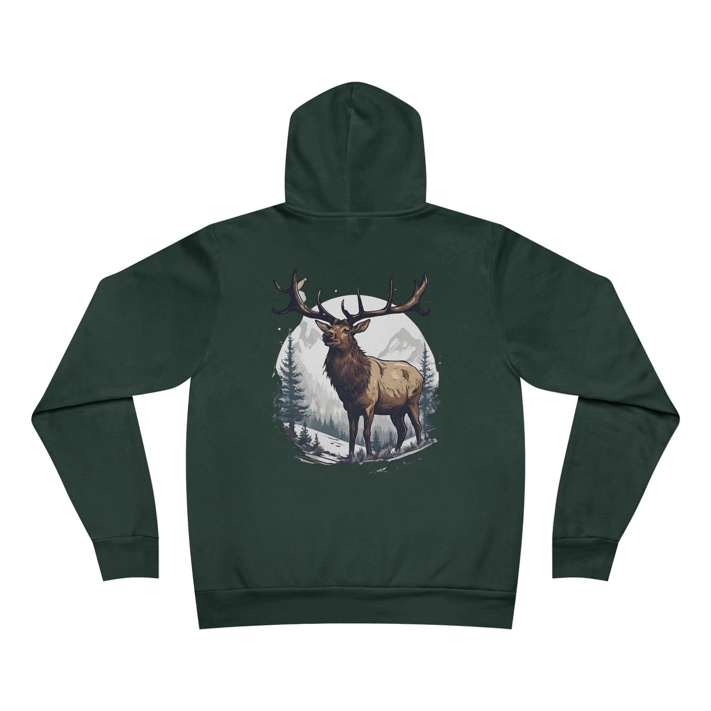 Snow Elk Detailed El Rancho Logo Unisex Garment-Dyed Hoodie