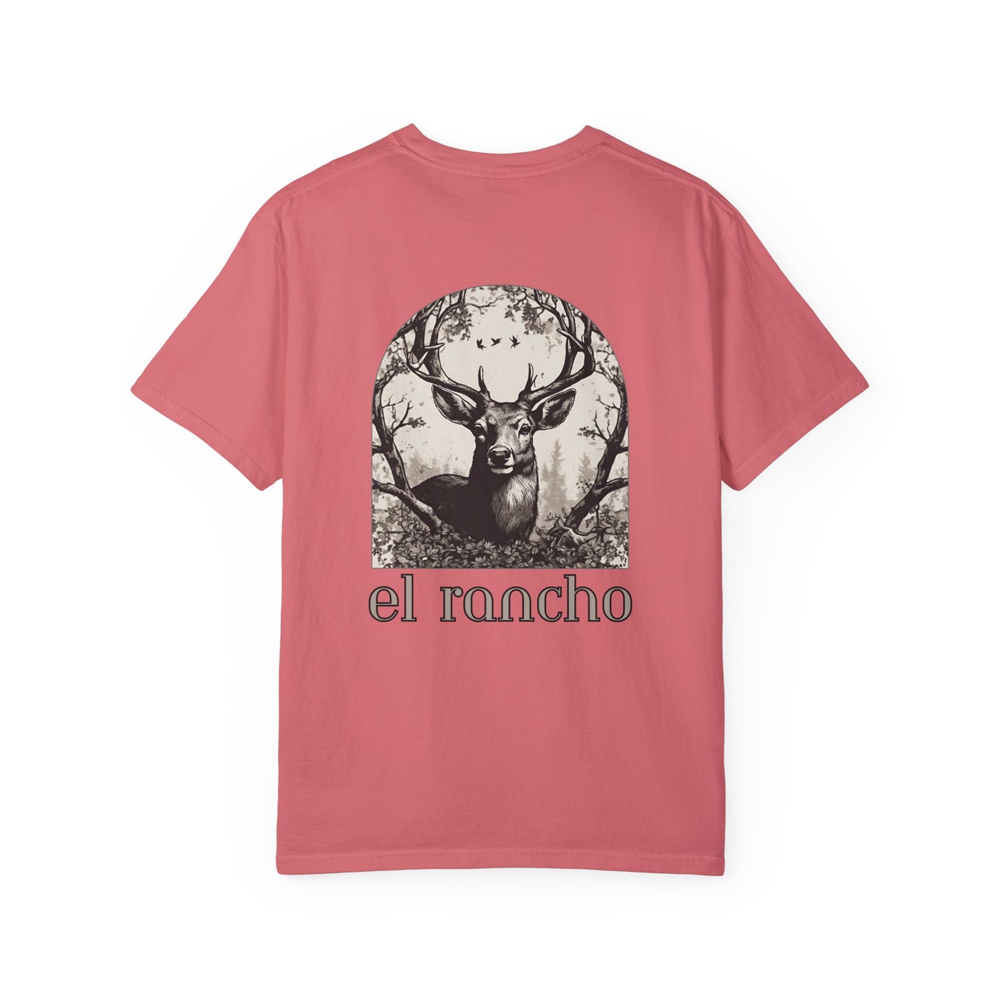 Deer Black And White Detailed El Rancho Black Logo T-shirt