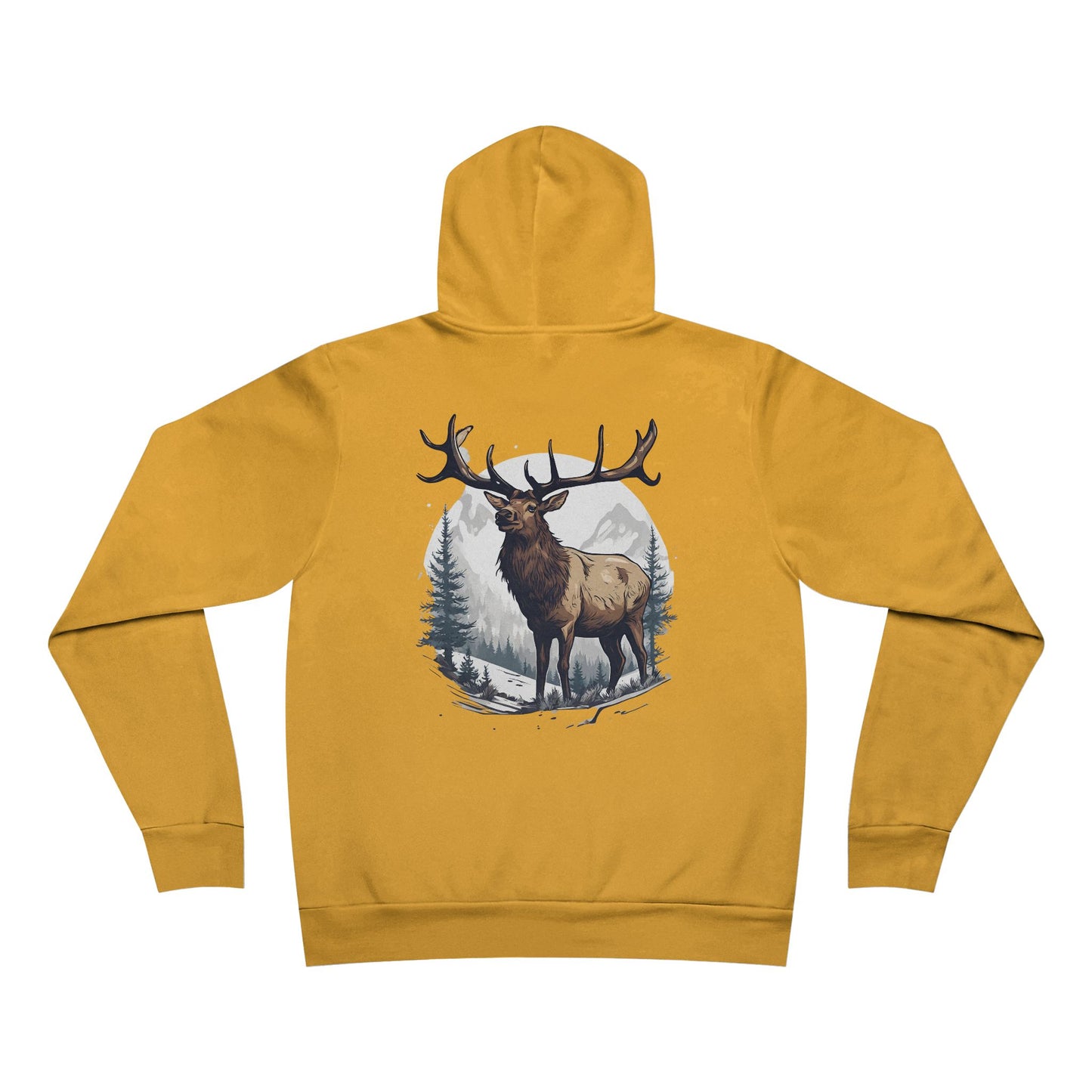 Snow Elk Detailed El Rancho Logo Unisex Garment-Dyed Hoodie