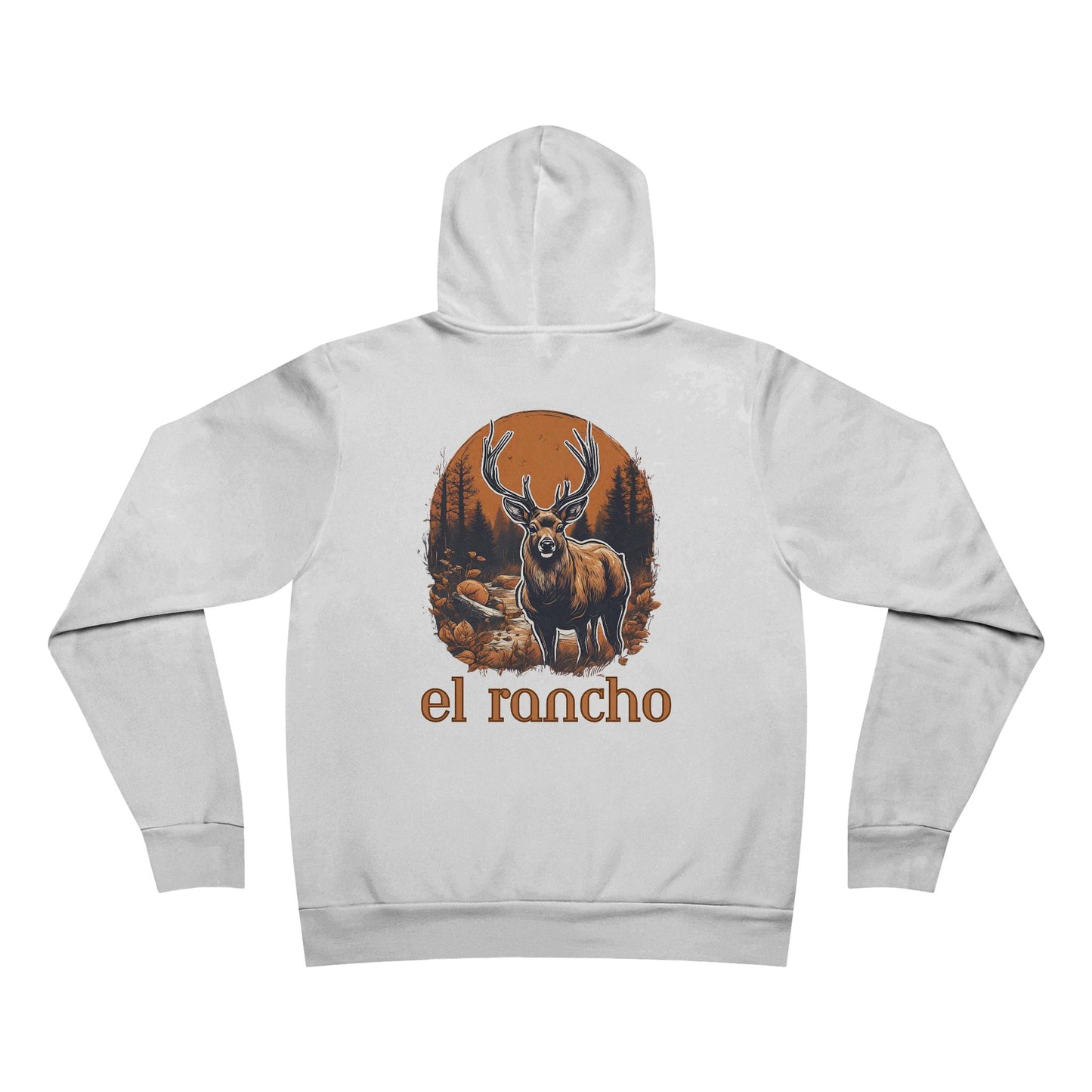Deer Orange Detailed El Rancho Logo Unisex Garment-Dyed Hoodie