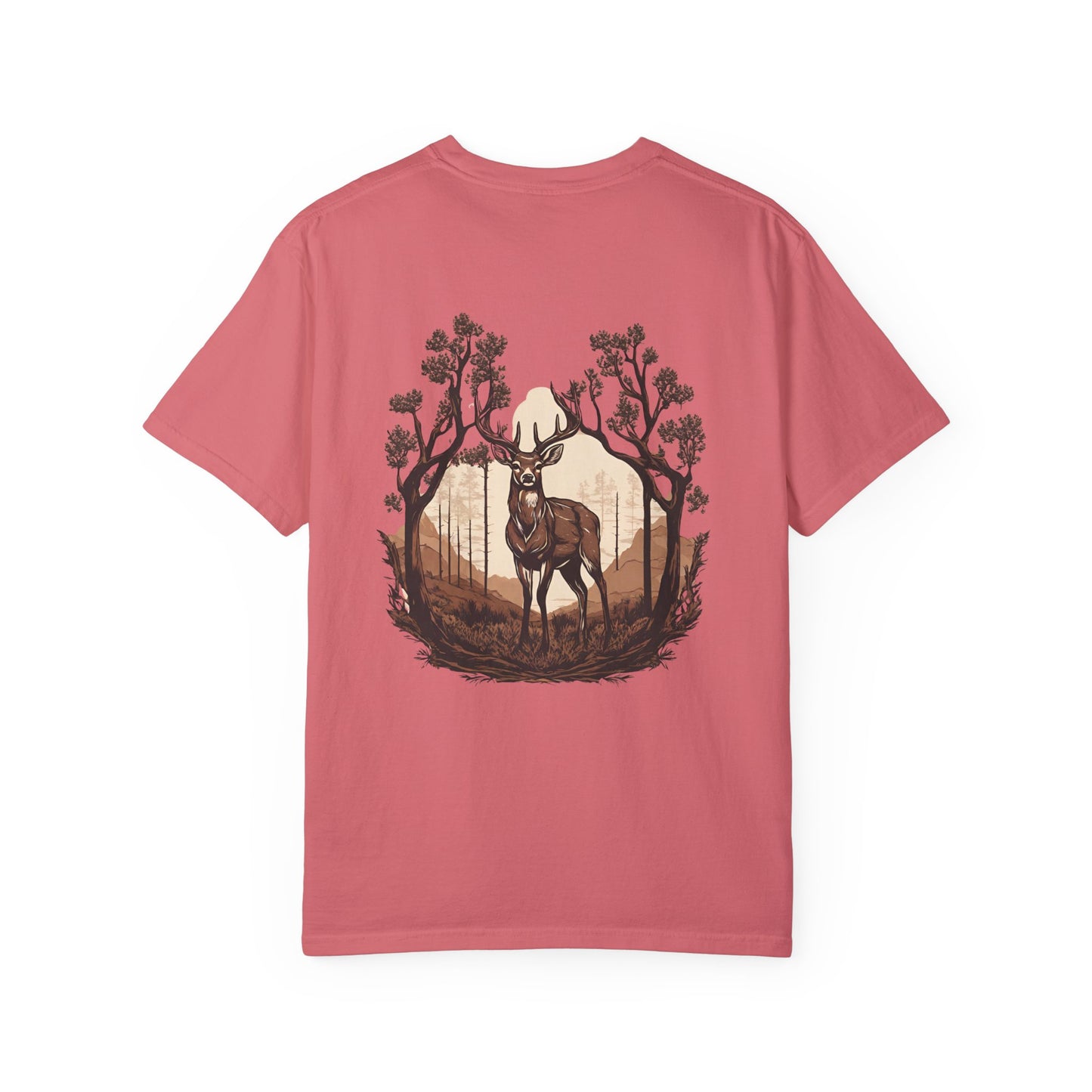 Brown Background Deer El Rancho Black Logo T-shirt