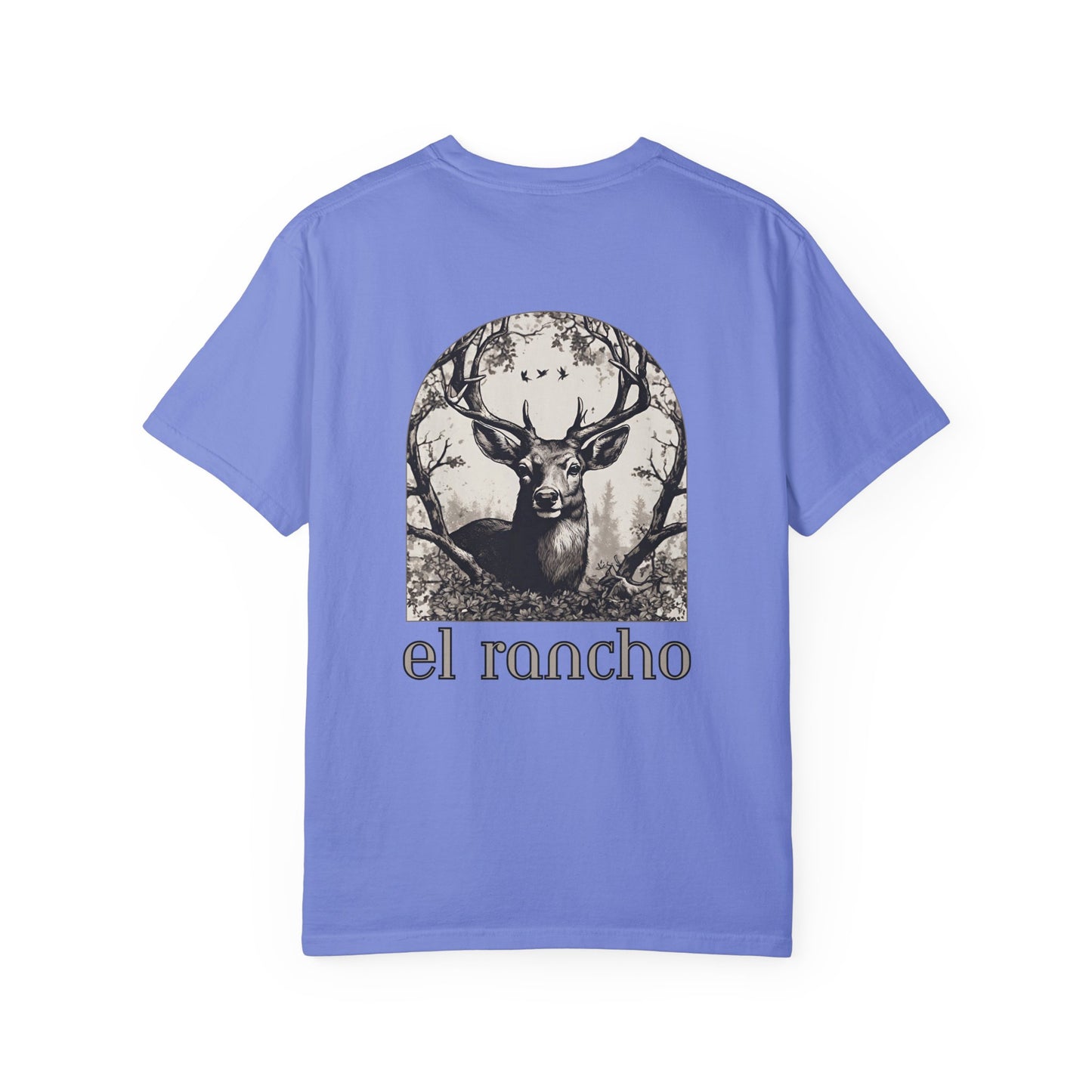 Deer Black And White Detailed El Rancho Black Logo T-shirt