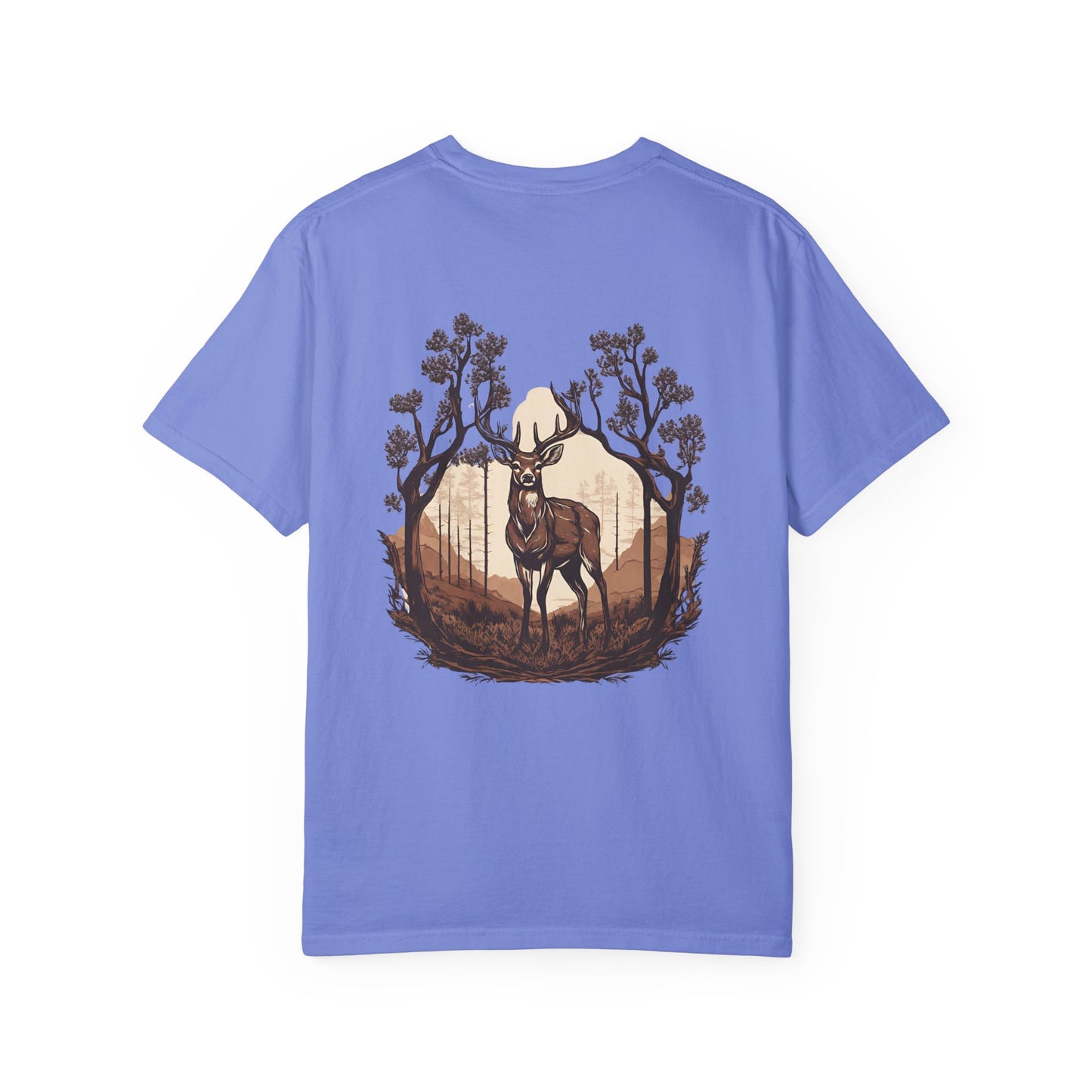 Brown Background Deer El Rancho Black Logo T-shirt