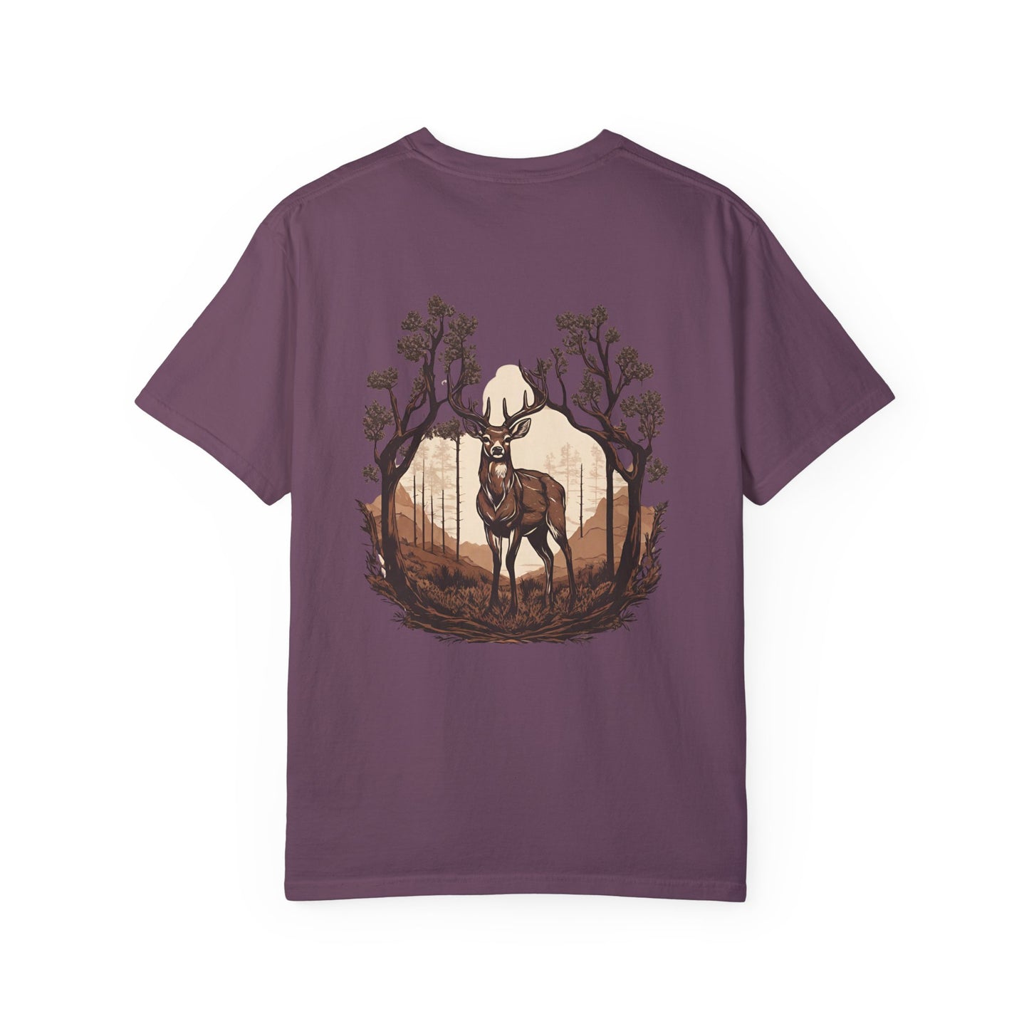 Brown Background Deer El Rancho Black Logo T-shirt