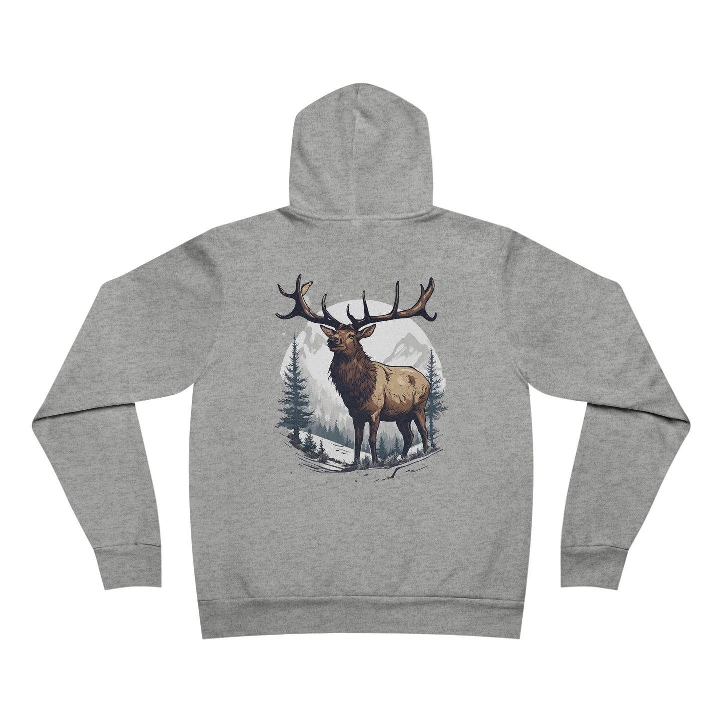 Snow Elk Detailed El Rancho Logo Unisex Garment-Dyed Hoodie