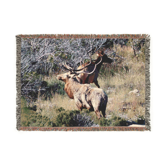 El Rancho White Elk Woven Blanket