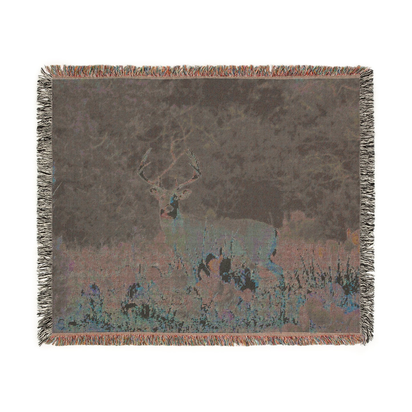 El Rancho White-Tail Buck Woven Blanket