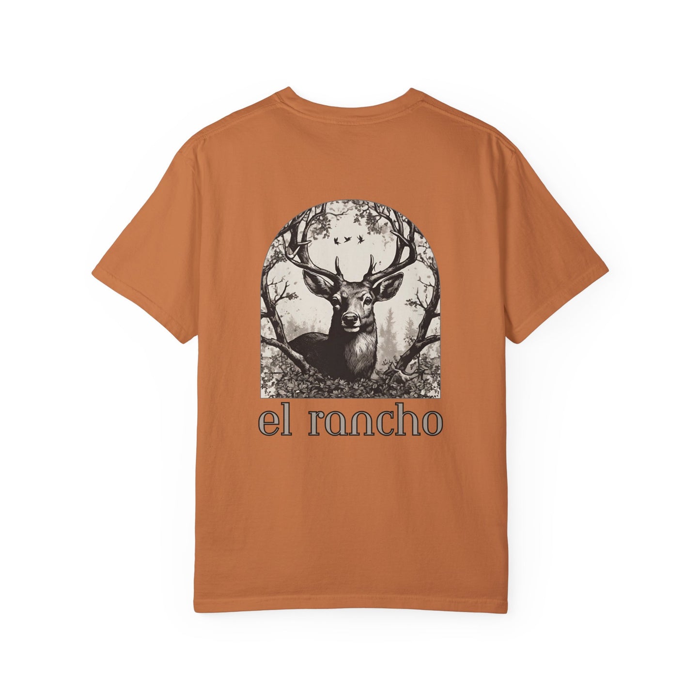Deer Black And White Detailed El Rancho Black Logo T-shirt