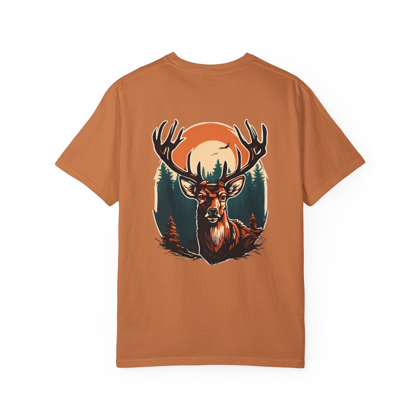 Deer With Sunset El Rancho Black Logo T-shirt