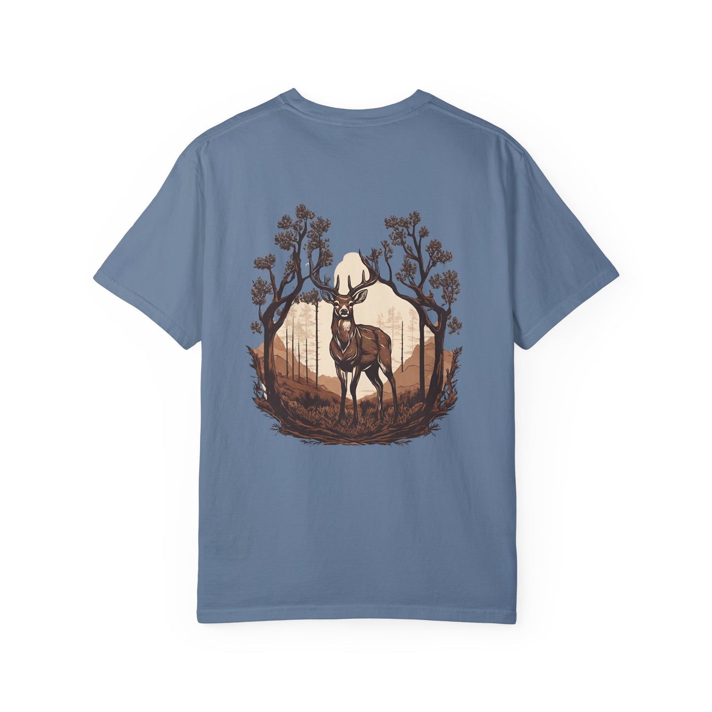Brown Background Deer El Rancho Black Logo T-shirt