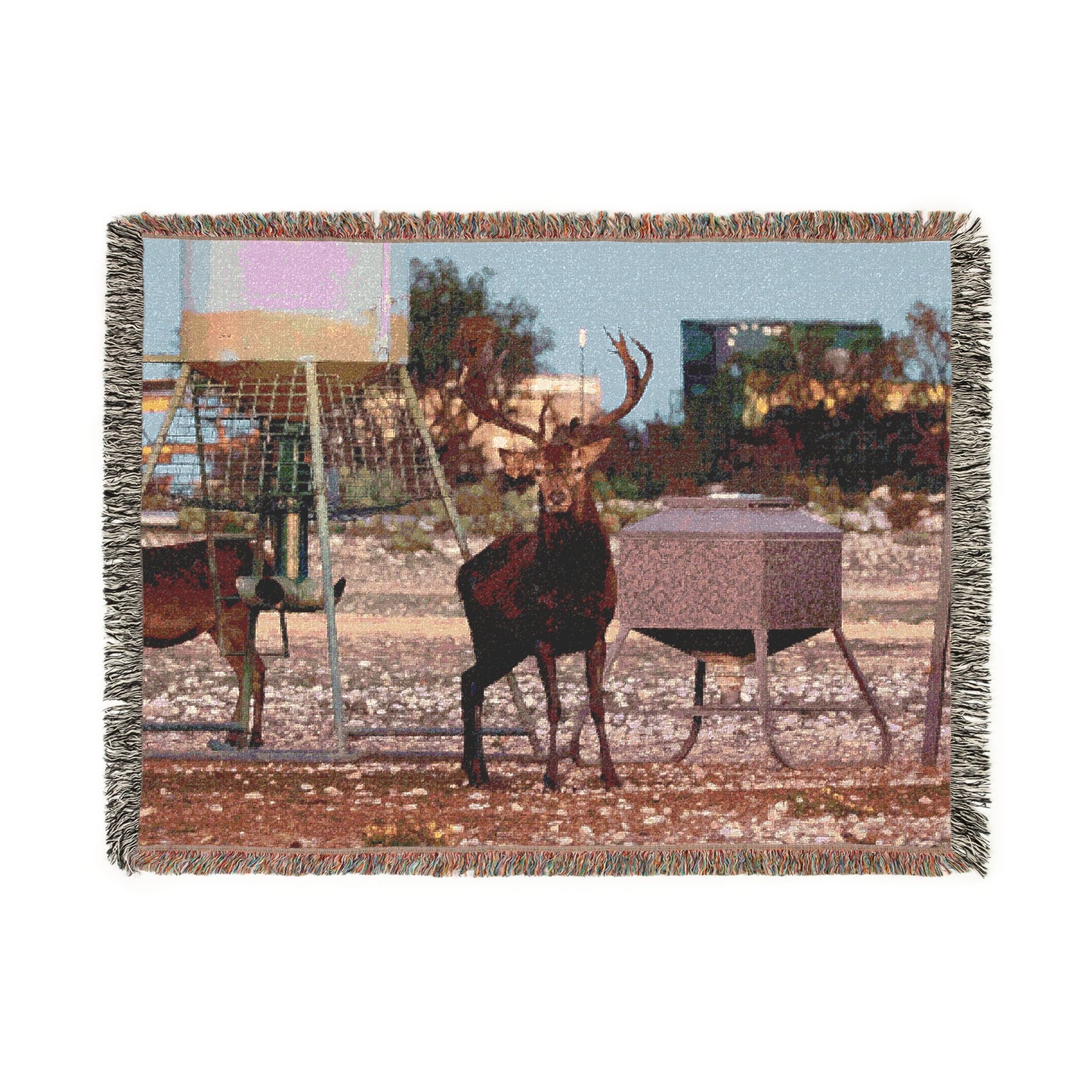 El Rancho Red Stag Woven Blanket