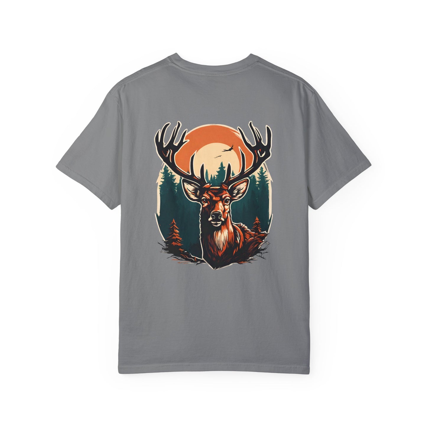 Deer With Sunset El Rancho Black Logo T-shirt