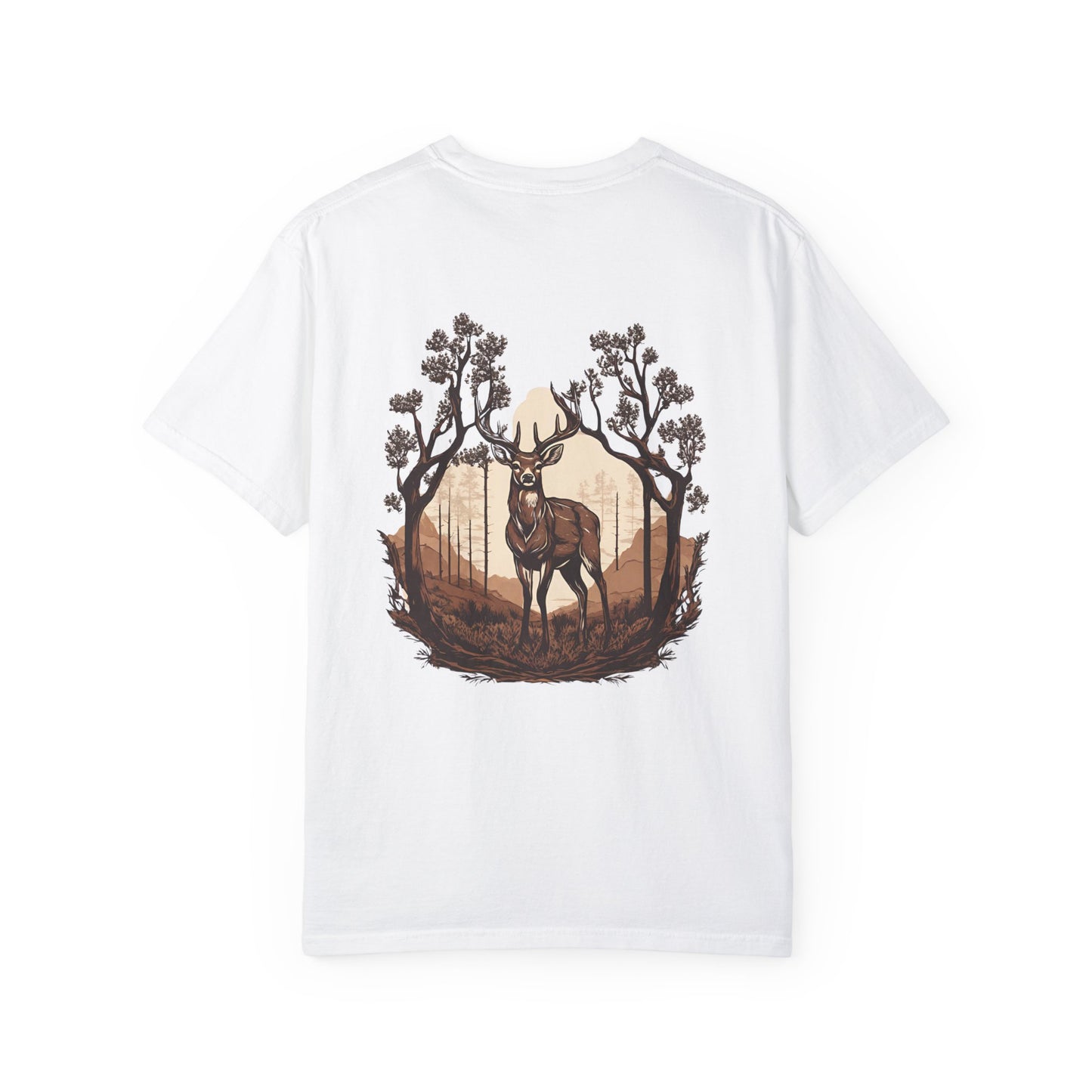 Brown Background Deer El Rancho Black Logo T-shirt
