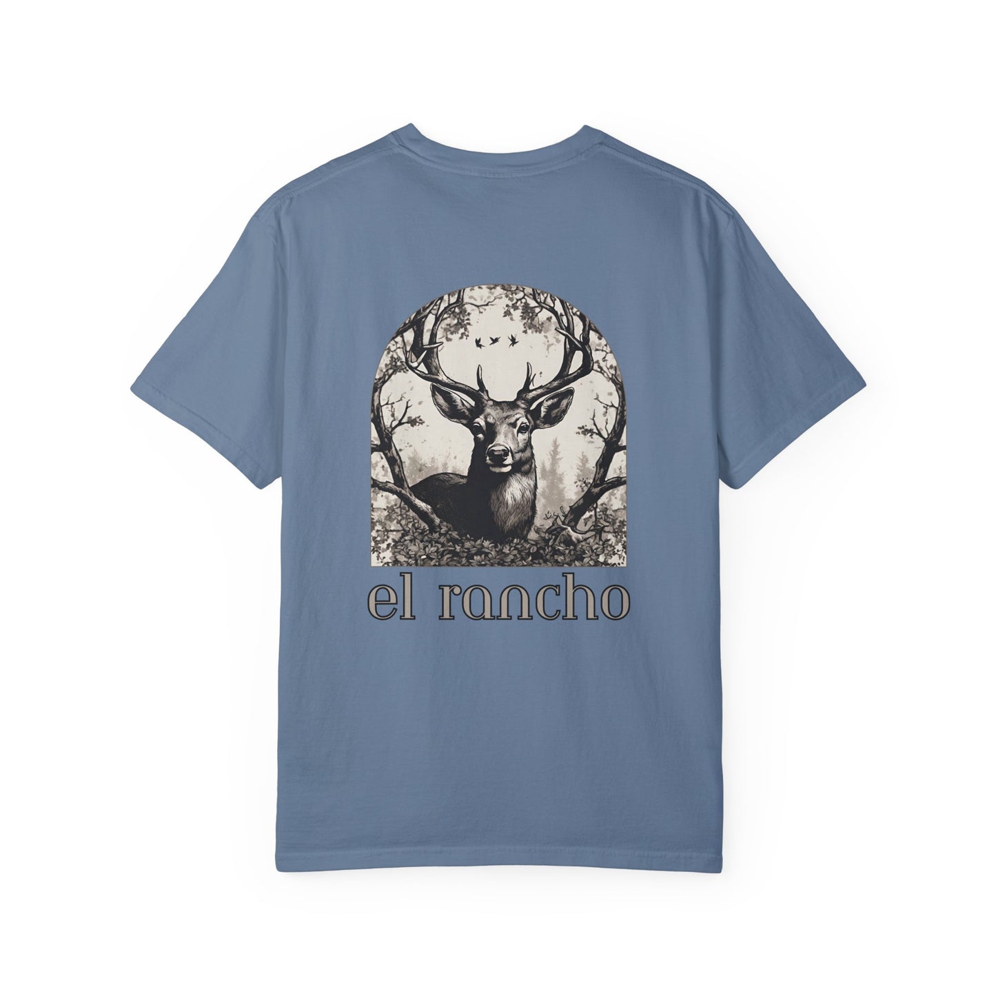 Deer Black And White Detailed El Rancho Black Logo T-shirt