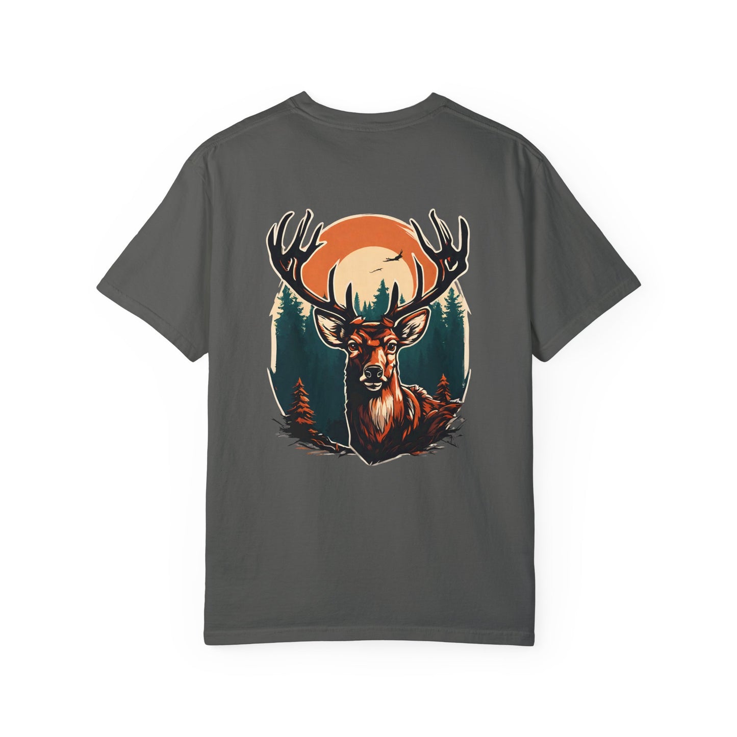 Deer With Sunset El Rancho Black Logo T-shirt
