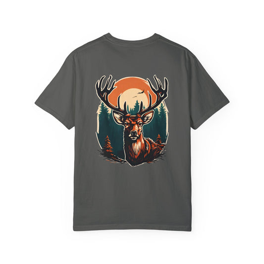 Deer With Sunset El Rancho Black Logo T-shirt