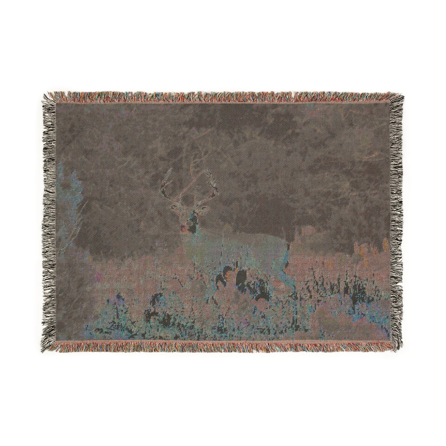 El Rancho White-Tail Buck Woven Blanket