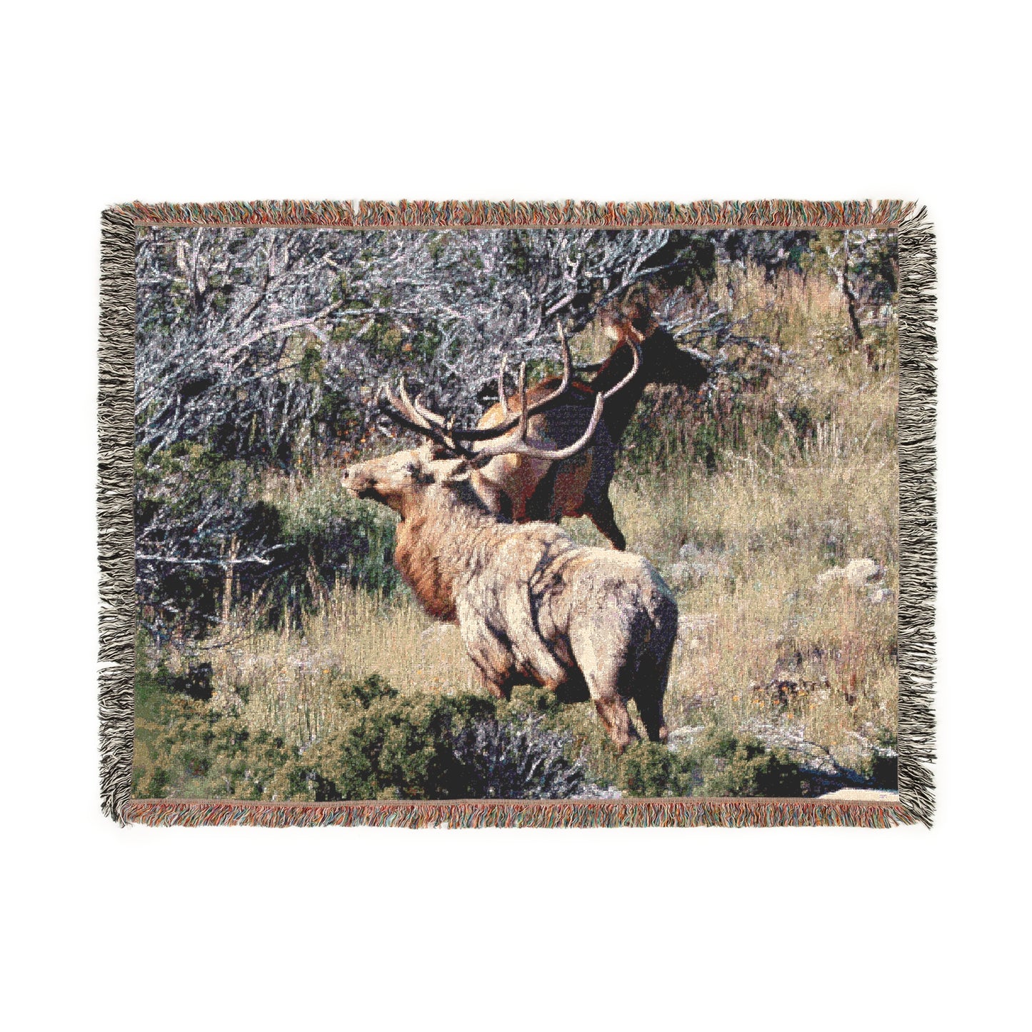 El Rancho White Elk Woven Blanket