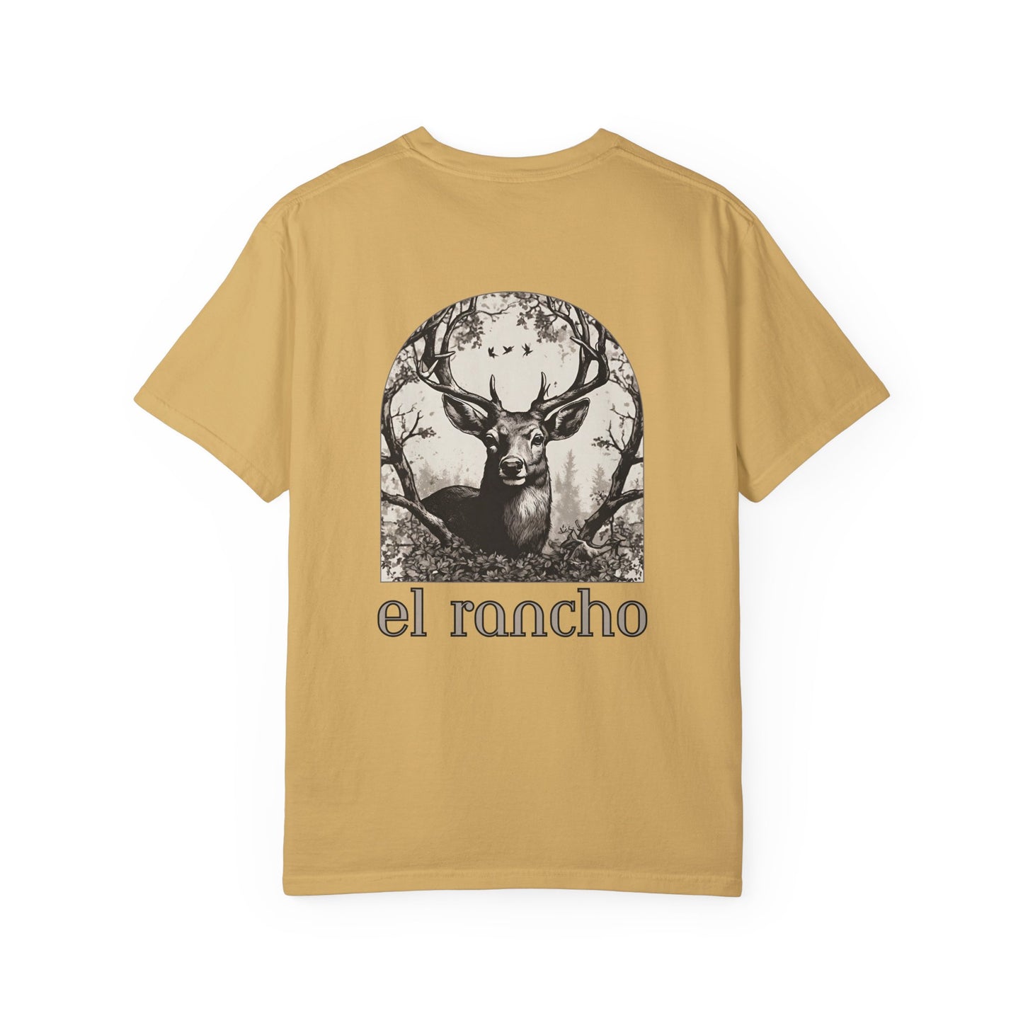 Deer Black And White Detailed El Rancho Black Logo T-shirt