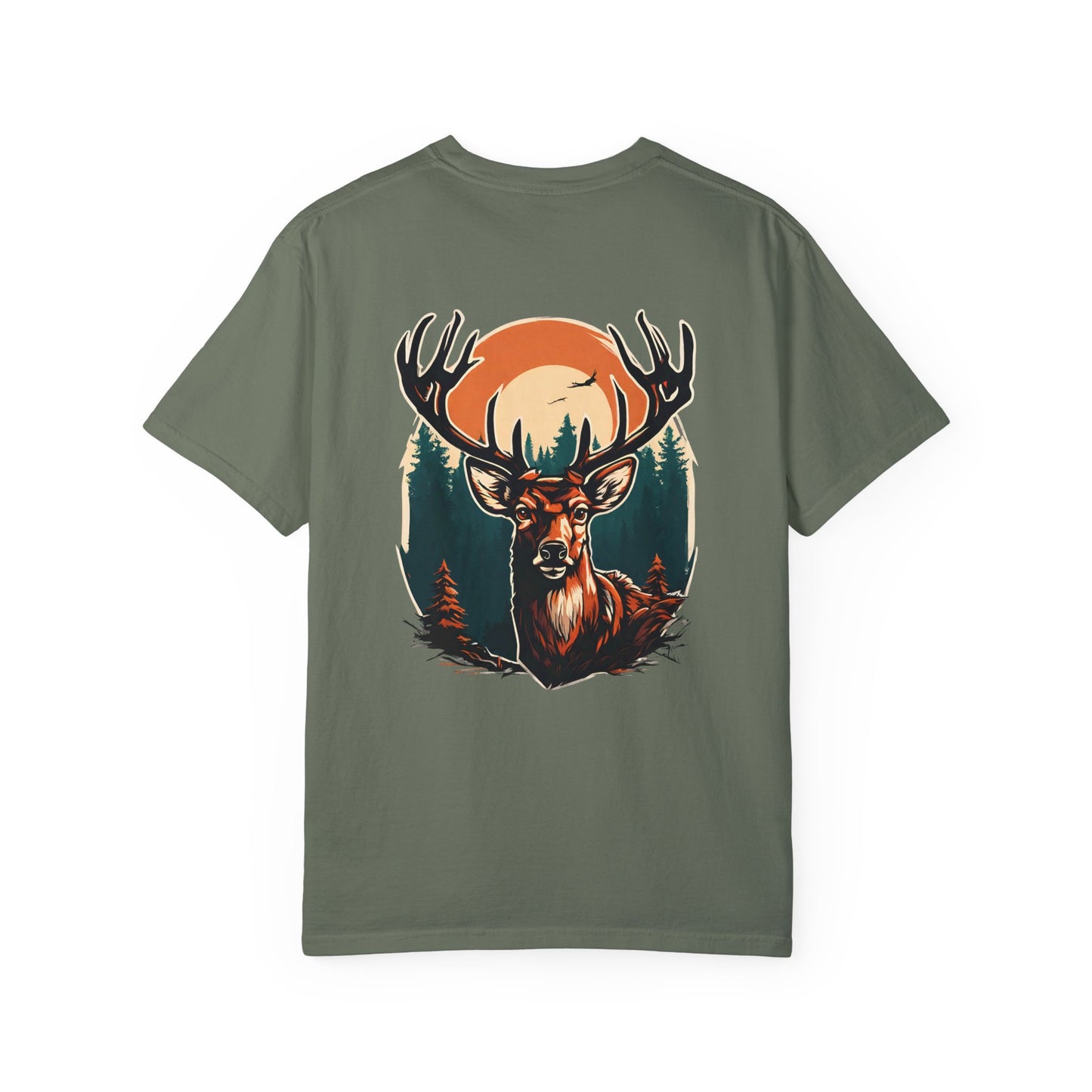 Deer With Sunset El Rancho Black Logo T-shirt