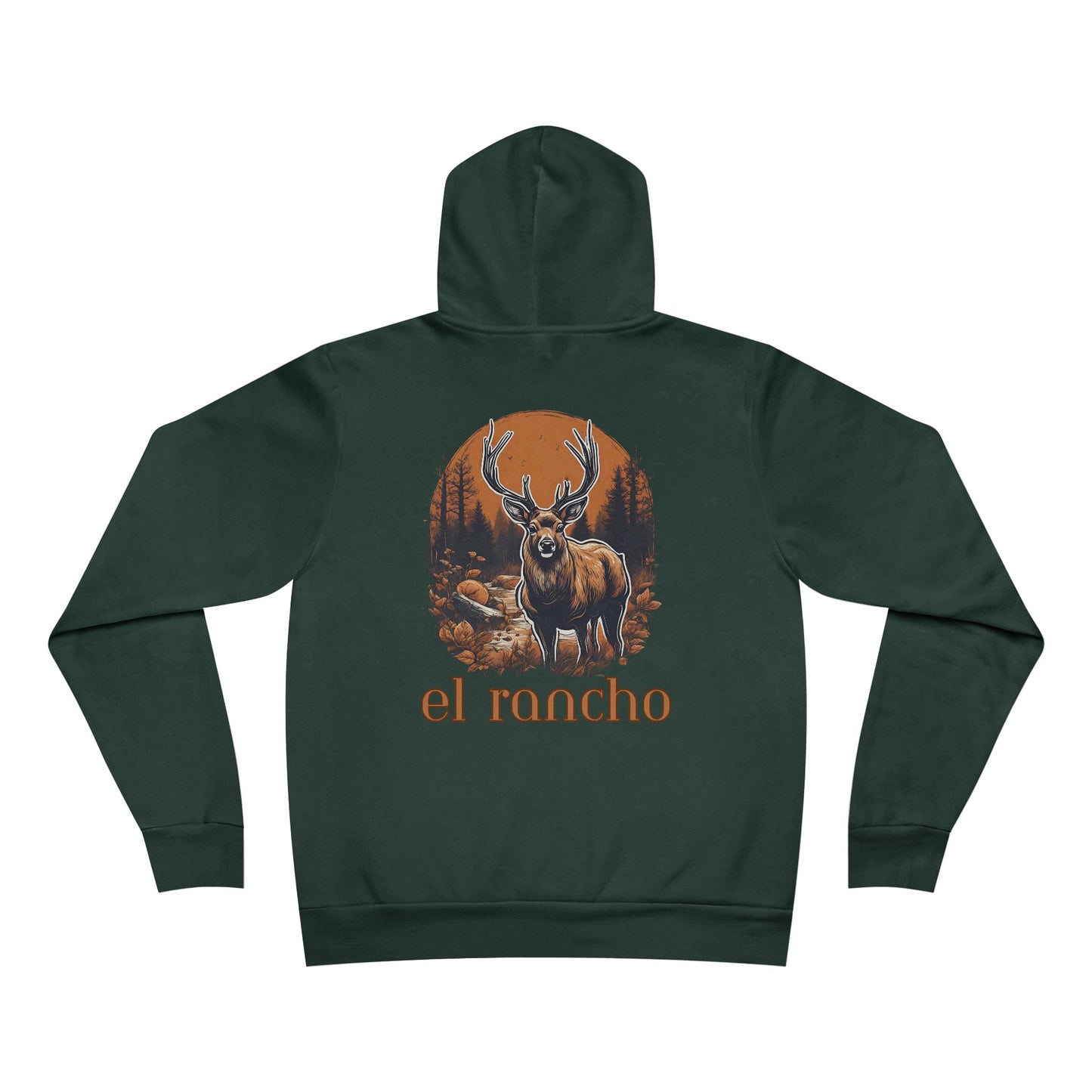 Deer Orange Detailed El Rancho Logo Unisex Garment-Dyed Hoodie