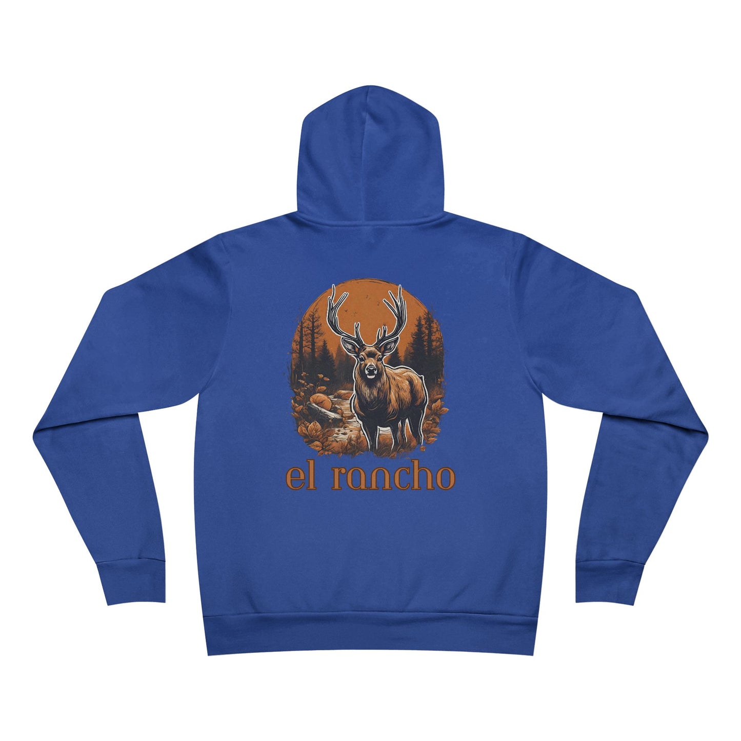 Deer Orange Detailed El Rancho Logo Unisex Garment-Dyed Hoodie