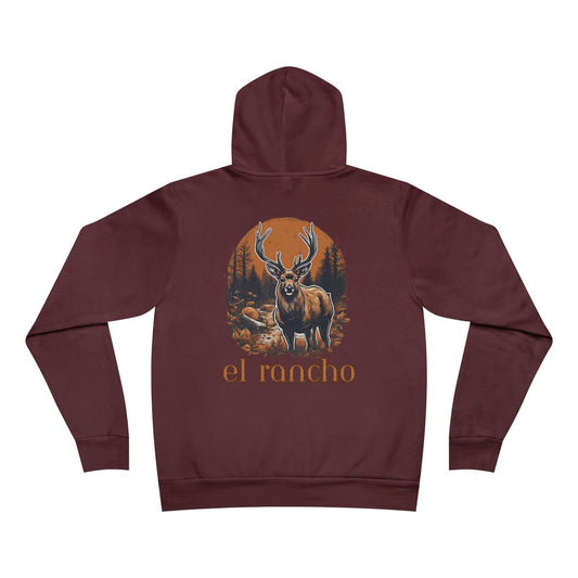 Deer Orange Detailed El Rancho Logo Unisex Garment-Dyed Hoodie