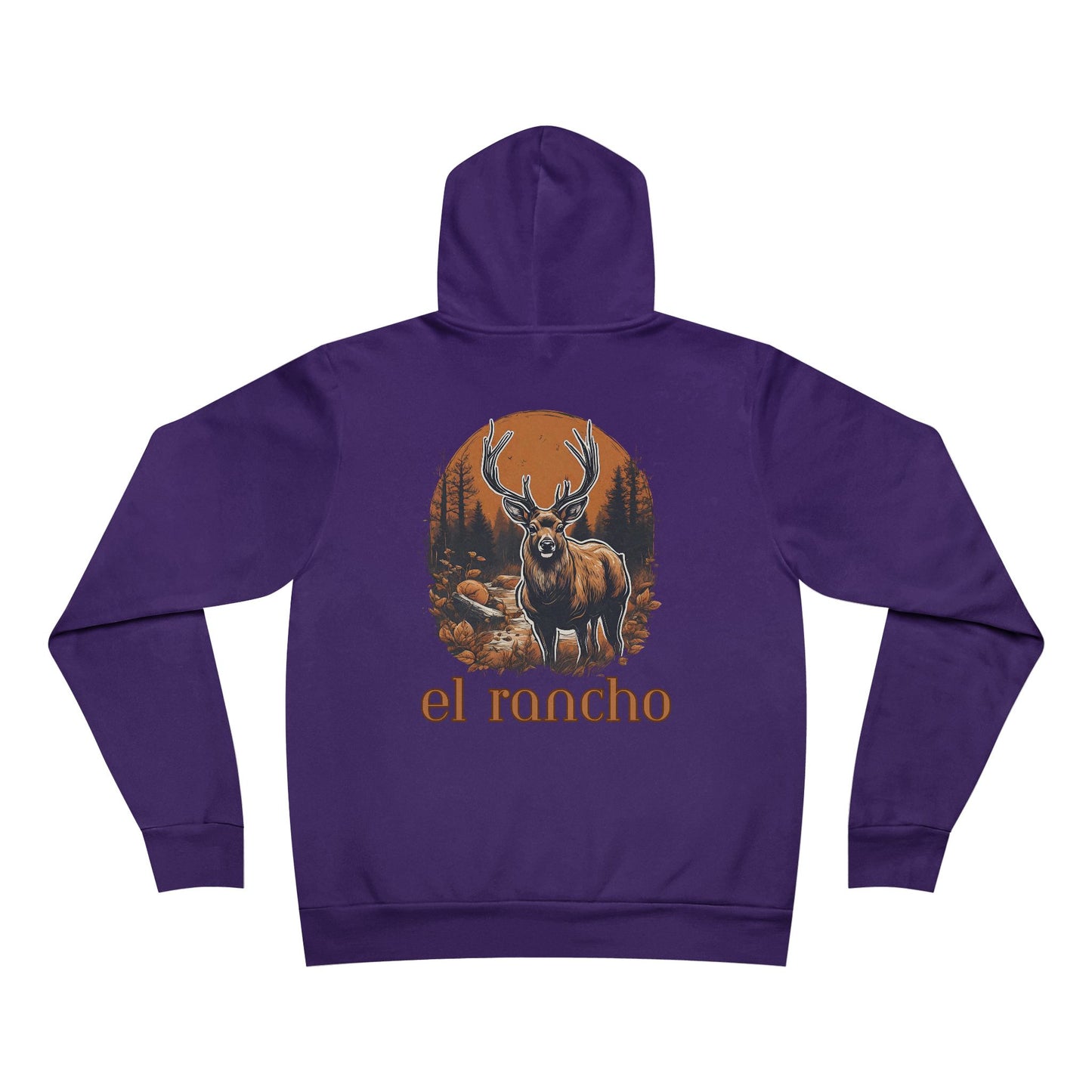 Deer Orange Detailed El Rancho Logo Unisex Garment-Dyed Hoodie
