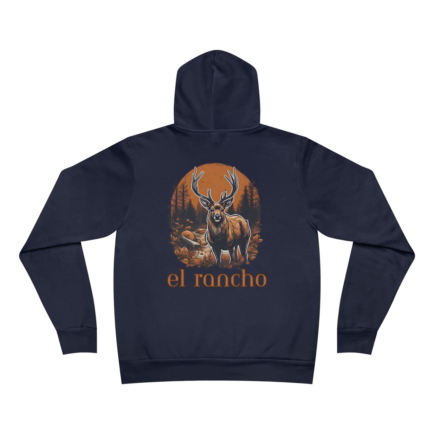 Deer Orange Detailed El Rancho Logo Unisex Garment-Dyed Hoodie